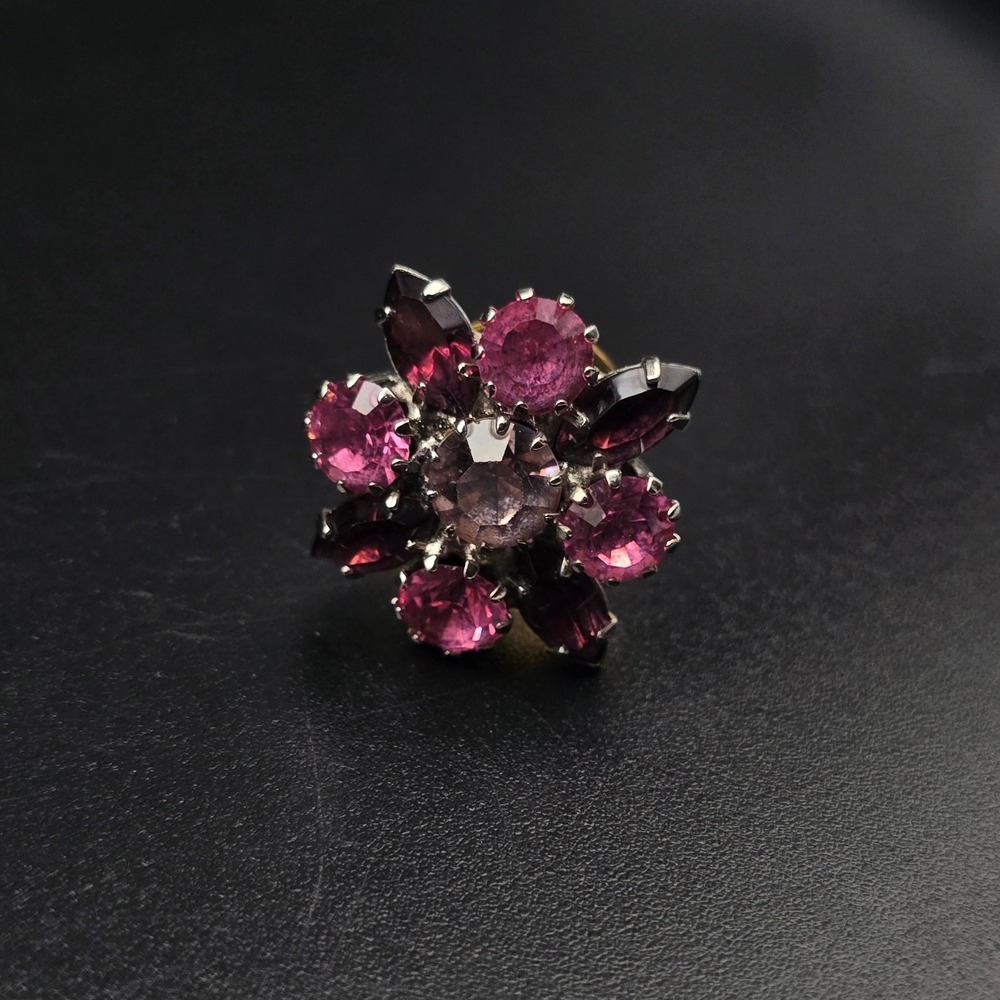 Pink Rhinestone Pin Dainty Small Vintage Costume Jewelry